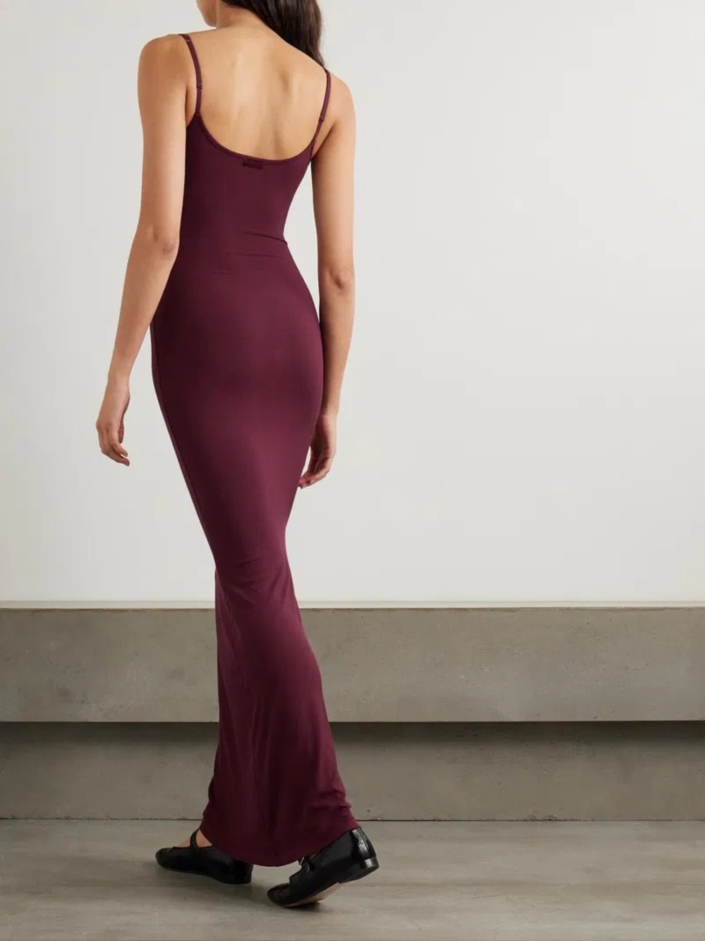 SKIMS Long Longe Slip Dress in Rare colorway Bordeaux Wine - Picture 4 of 7